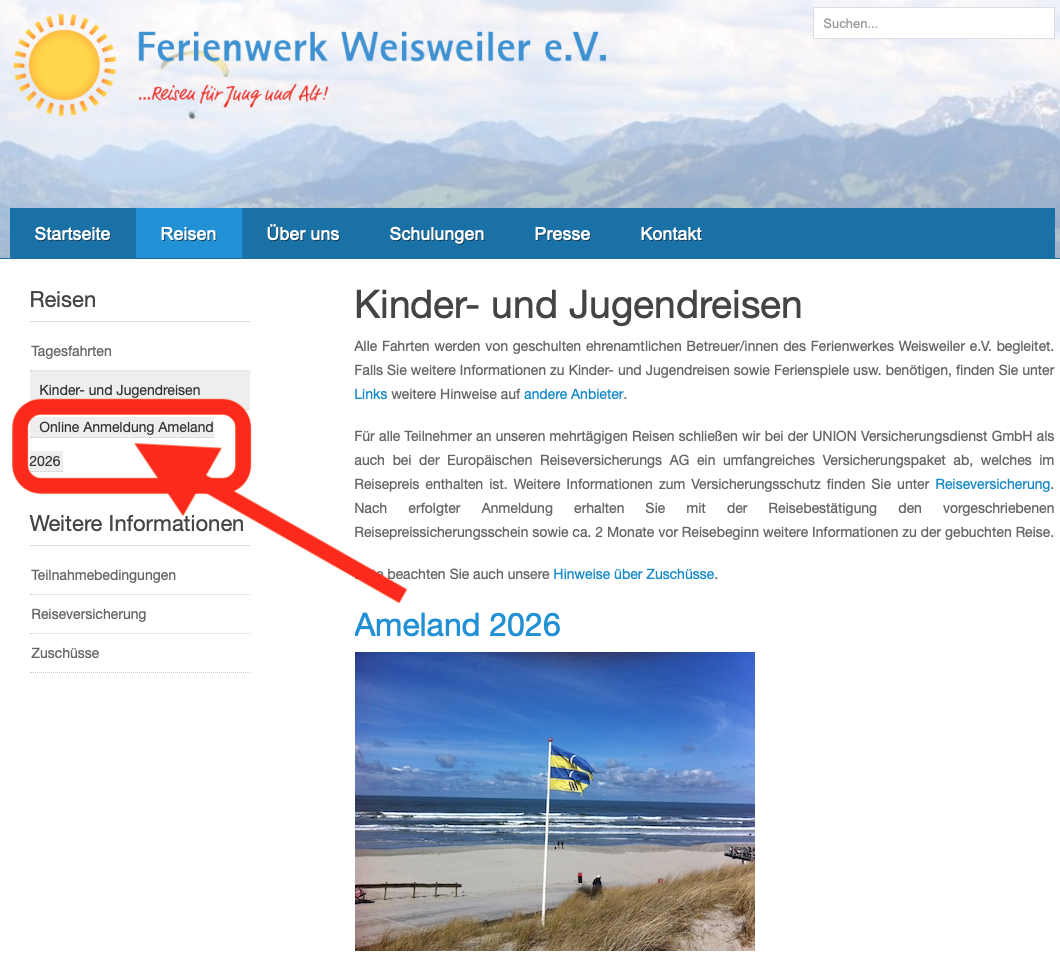 Anmeldung Ameland 2026